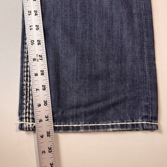 Rock Revival Jeans Womens 29 Blue Elaina Easy Boot Distressed Dark Wash Denim - Picture 9 of 11